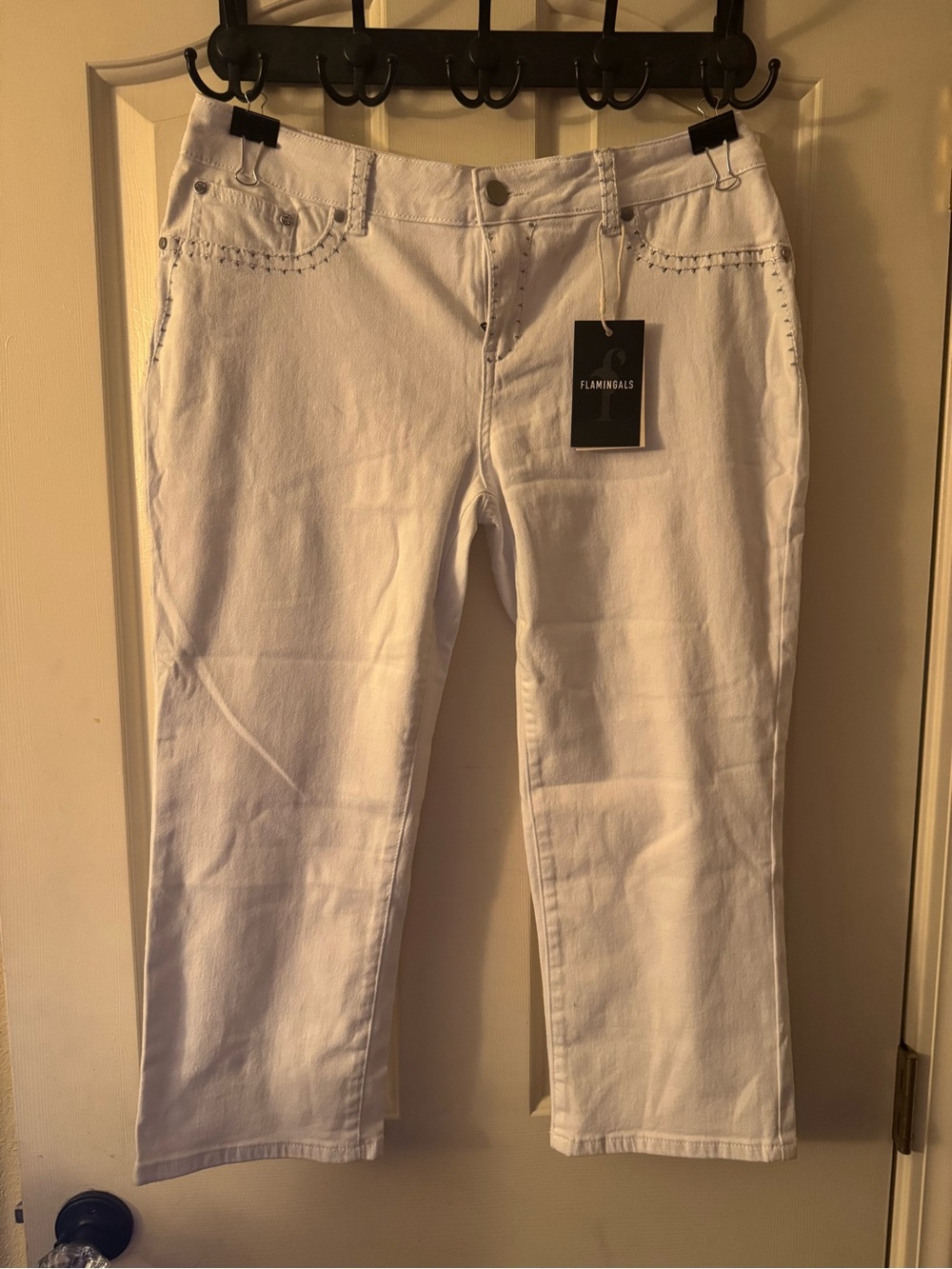Flamingals White Straight Leg Women’s Jeans
